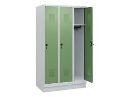 schoollocker,HxBxD 1630x900x500mm,3vak,vak B 300mm,draaigrendel,sokkel