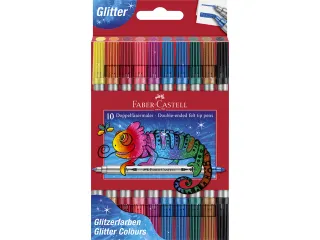 Viltstift Faber-Castell Duo 10 stuks glitter - 1
