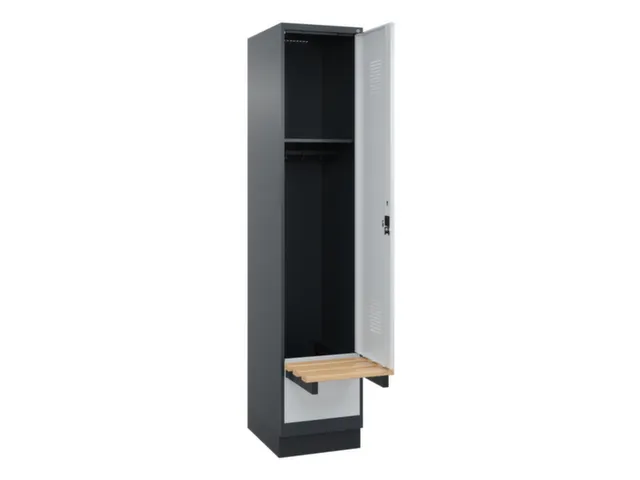 locker met bank,HxBxD 1950x400x815mm,1vak,vak B 400mm,cilinderslot