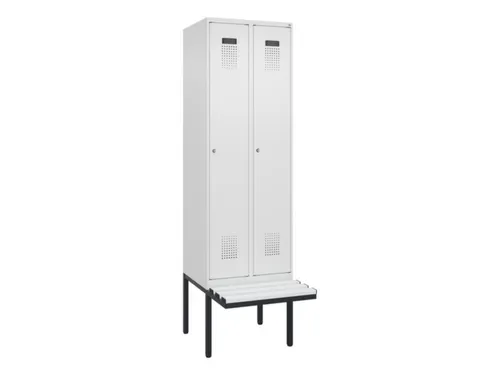 locker met bank,HxBxD 2120x600x815mm,2vak,vak B 300mm,cilinderslot