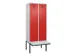 locker met bank,voor scheiding van kleding,HxBxD 2120x800x815mm,2vak