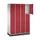 lockerkast,RAL 7035/RAL 3003,HxBxD 1950x1220x500mm,4x3vakken,cil.-slot