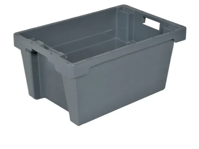 Euronorm Draaistapelbak 350x600x400mm Grijs Wand/bodem Gesloten 60l