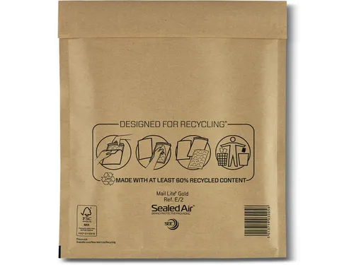 Mail Lite Gold Luchtkussenenveloppen E/2 220x260mm Kraft 200 stuks