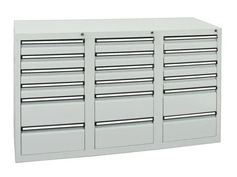 ladekast,HxBxD 900x1500x500mm,18lade(n),centr. vergrendeling