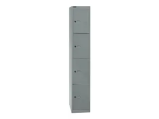 lockerkast,HxBxD 1802x305x457mm,1x4vakken,cil.-slot,romp zilverkleurig - 1