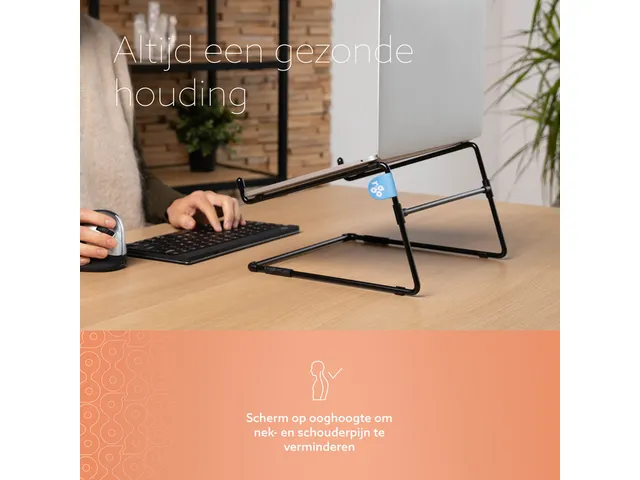 Laptopstandaard R-Go Steel Office voor 10-22 inch Zwart