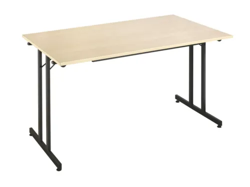 Klaptafel Vrijstaand 140x80 Cm Onderstel Zwart Blad Esdoorn