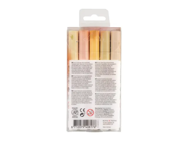 Feutre pinceau Talens Ecoline beige-rose assorti bliser 5 pièces