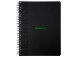 Notitieboek Rhodia Greenbook recycled A4+ lijn Hard Cover Zwart