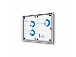 Vitrinekast Mededelingenbord Indoor Economy 2xA4 Zilver