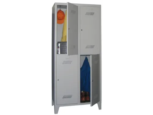 dubbeldekse locker,HxBxD 1850x800x500mm,2x2vak.,RAL7035,front RAL7016