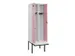 locker met bank,voor scheiding van kleding,HxBxD 2120x600x815mm,2vak