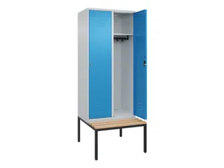 locker met bank,HxBxD 2120x800x815mm,2vak,vak B 400mm,cil.-slot - 2