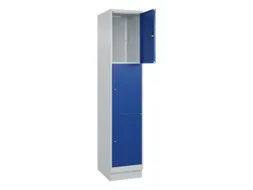 lockerkast,HxBxD 1950x400x500mm,1x3vakken,vak B 400mm,cil.-slot,sokkel