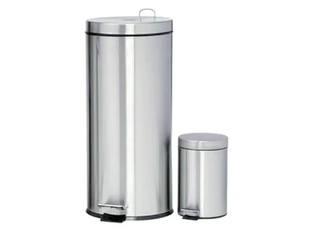 Afvalbak Pedaalemmer Rond 30 Liter Mat Rvs