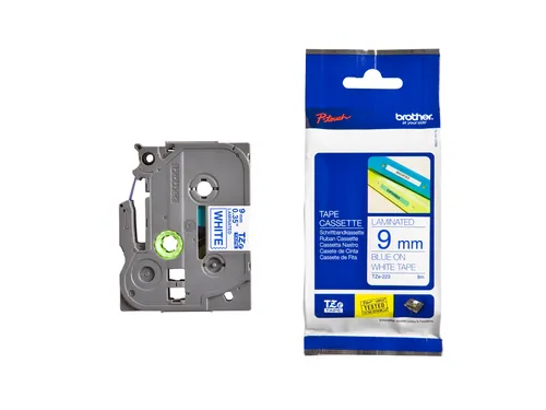 Labeltape Brother P-touch TZe-223 standaard 9mm blauw op wit