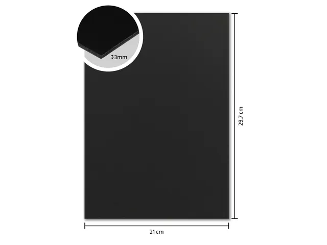 Panneau Mousse Kangaro A4 3mm Double face Noir 30 pièces