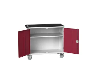werkbank,verrijdbaar,HxBxD 965x1050x550mm,staalblad,uitrusting: 1kast - 1