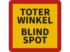 aanwijzingsbord,Dode hoek Blind spot,PVC,geel/rood/zwart