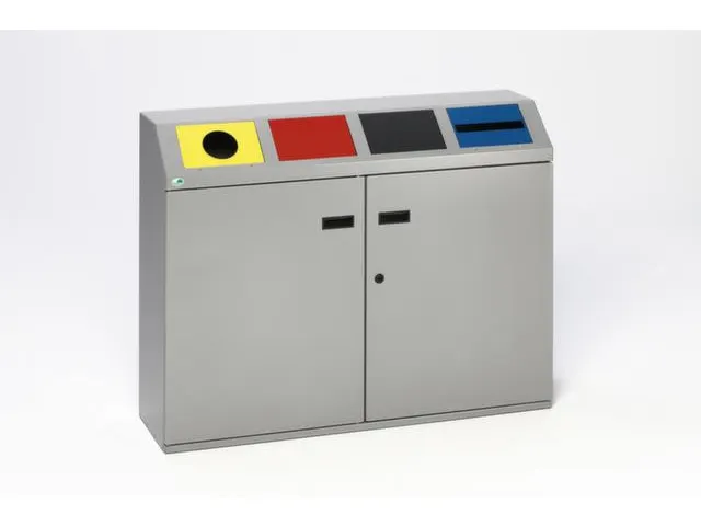 Afvalverzamelstation 4X50 Liter Romp Zilverkleurig