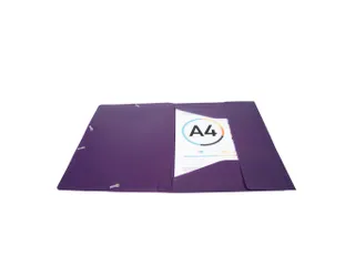 Elastomap A4 3 Kleppen Polypropyleen 4/10de Ondoorschijnend Fuchsia - 2