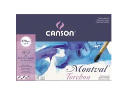 Montval aquarel wit grove korrel 270g/m²A4 12 vellen