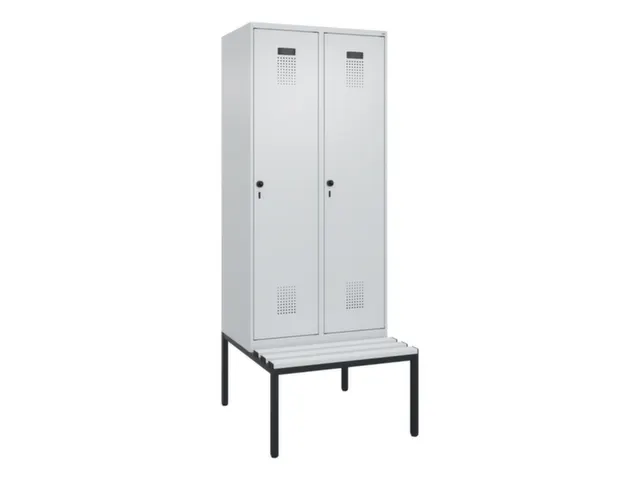 armoire vestiaire avec banc noir et blanc,HxlxP 2120x800x815mm