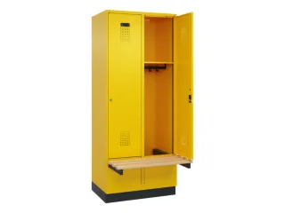 locker met bank,HxBxD 1950x800x815mm,2vak,vak B 400mm,cilinderslot - 1