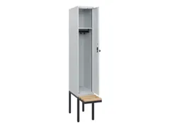 locker met bank,HxBxD 1950x300x815mm,1vak,vak B 300mm,draaigrendel