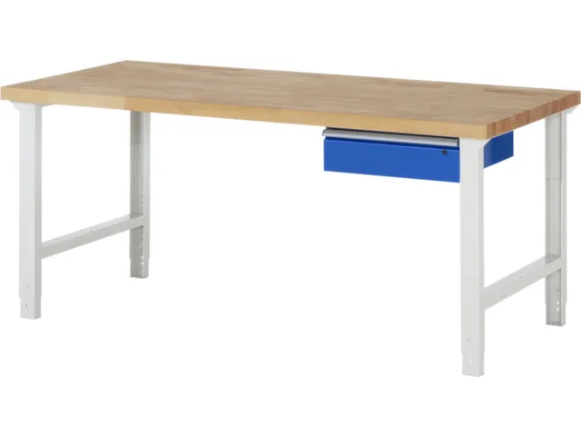 werkbank,HxBxD 790-1140x2000x900mm,beukblad,draagverm. 750kg,4voeten