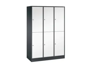 Dubbeldekse garderobekast,HxBxD 1950x1220x500mm,3x2vak.,vak B 360mm - 2