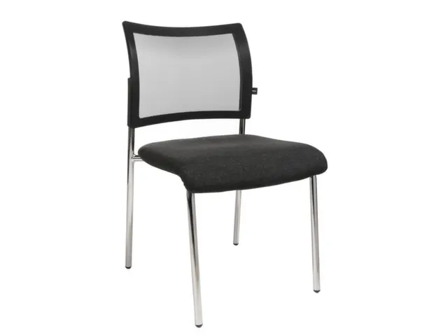 Siège visiteur Assise tissu anthracite Dos maille noir
