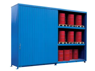 Stellingcontainer Gevaarlijke Stoffen Max. 60X200L Vaten Staand - 2