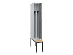locker met bank,voor scheiding van kleding,HxBxD 2120x300x815mm,1vak