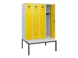 locker met bank,HxBxD 1950x1200x815mm,4vak,vak B 300mm,cilinderslot