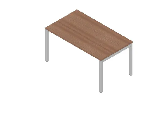 bureau HxBxD 730x1400x800mm blad canaletto-hout 4-voeten aluminium
