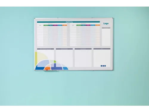 Whiteboard Bedrukt Eigen Ontwerp 120x150cm Softline 8mm alu-profiel