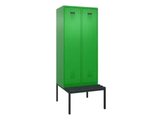 locker met bank,HxBxD 2120x800x815mm,2vak,vak B 400mm,cilinderslot - 2