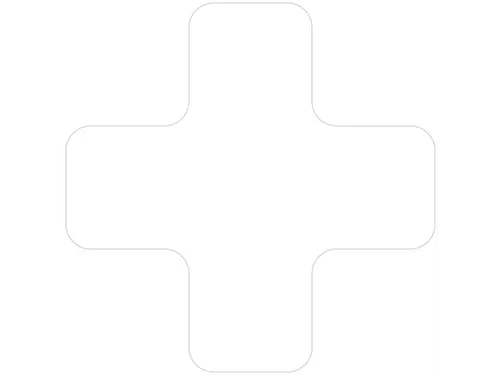plaksymbool,plus,markering HxB 150x150mm,polycarbonaat,wit