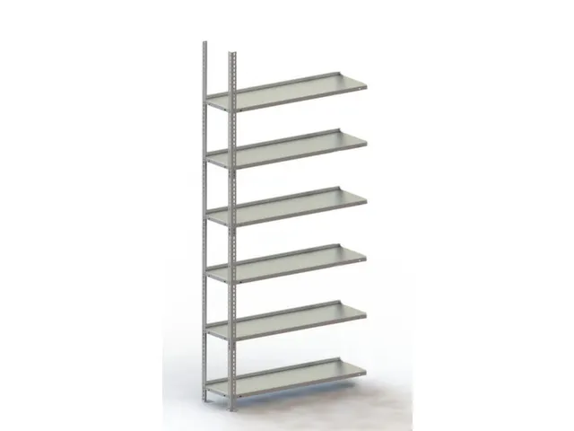 Schroefstelling Aanbouwveld Ral7035 1850x1002x304mm 6legborden 75kg