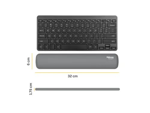 Polssteun Fellowes Breyta compact grijs 6x32cm