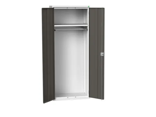 Lockerkast 2000x800x550mm 1 vak, dubbele vleugeldeur, RAL7035 +RAL7016