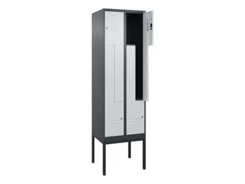 Z-garderobekast,HxBxD 2120x600x500mm,vak B 150/300mm,cil.-slot