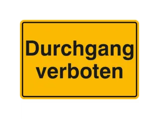verbodsbord,Doorgang verboden,aluminium gemerkt,gemoffeld,geel/zwart - 1
