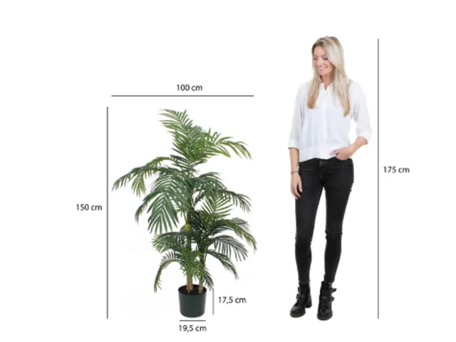 Kunstplant Mica Areca palm in plastic pot 150cm