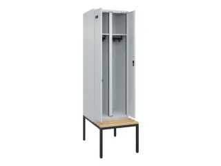 locker met bank,voor scheiding van kleding,HxBxD 2120x600x815mm,2vak - 1
