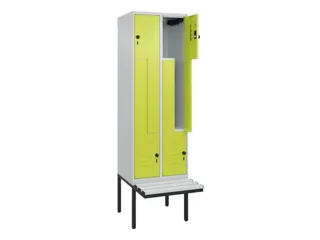 Z-garderobekast,HxBxD 2120x600x815mm,2vak,vak B 300mm,draaigrendel - 2