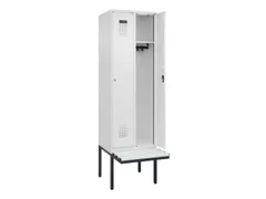 locker met bank,HxBxD 2120x600x815mm,2vak,vak B 300mm,cilinderslot