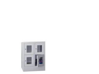 lockerkast,HxBxD 855x600x500mm,2x2vakken,RAL7035,front RAL6011 - 1